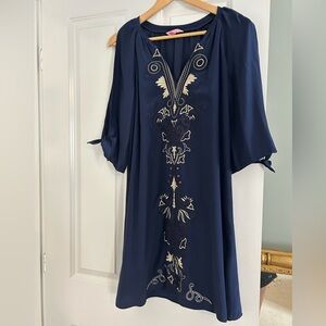 Lilly Pulitzer Navy Dress. 100% SOIE with silk lining. Small. Like new!